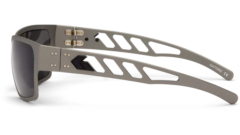 Gatorz Delta M4 Sunglasses, Gun Metal Frame, Smoke Polarized Lens, Matte Black Plug, GZ-05-111