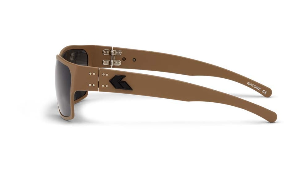 Gatorz Delta Sunglasses, Cerakote Desert Frame, Tan Smoke Polarized Lens, Matte Black Plug, GDELCTN01P