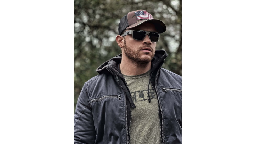 Gatorz Delta Sunglasses, Cerakote OD Green Frame, Smoke Polarized Lens, Matte Black Plug, GDELCOG01P