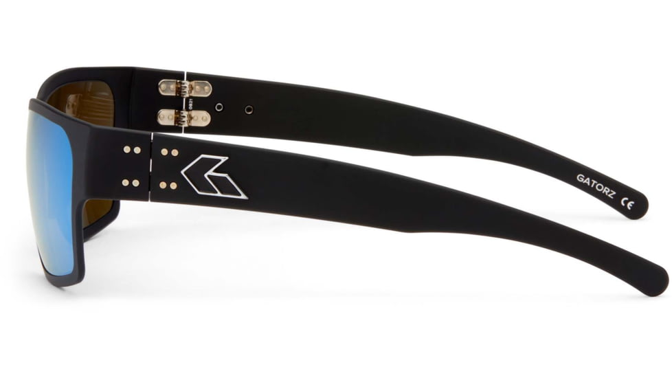 Gatorz Delta Sunglasses, Matte Black Frame, Smoked Polarized w/ Blue Mirror Lens, GDELMTBLK01P-B
