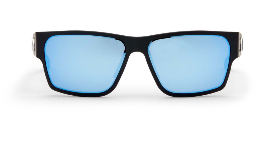 Gatorz Delta Sunglasses, Matte Black Frame, Smoked Polarized w/ Blue Mirror Lens, GDELMTBLK01P-B