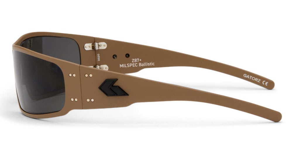 Gatorz Magnum Milspec Ballistic Z87.1 Sunglasses, Cerakote Tan Frame, Smoke w/Anti-Fog Lens, GZ-01-302