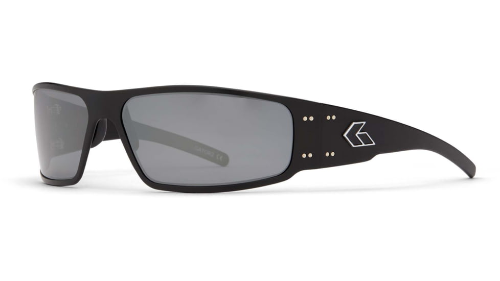 Gatorz Magnum Sunglasses, Black Frame, Smoked Polarized W/ Chrome Mirror Lens, GZ-01-025