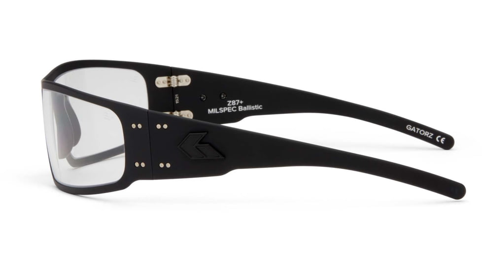 Gatorz Magnum Sunglasses, Milspec Ballistic, Z87.1 Black Frame, Clear Anti Fog Lens, GZ-01-003
