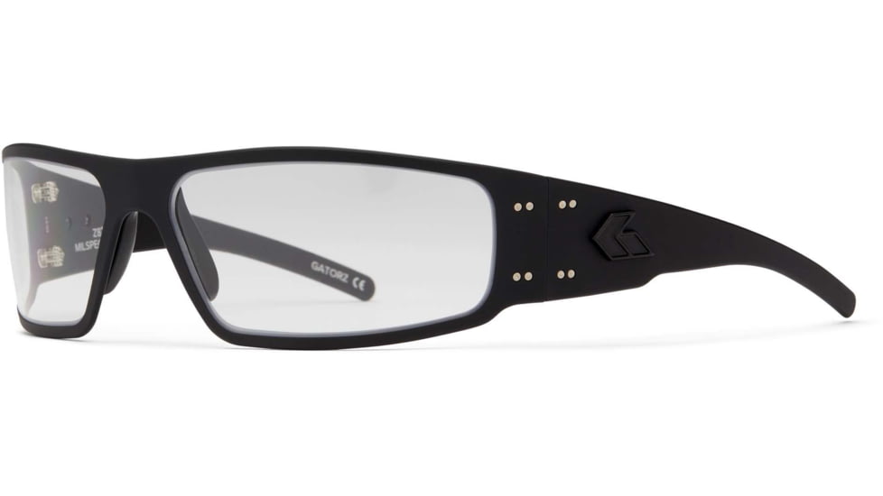 Gatorz Magnum Sunglasses, Milspec Ballistic, Z87.1 Black Frame, Clear Anti Fog Lens, GZ-01-003