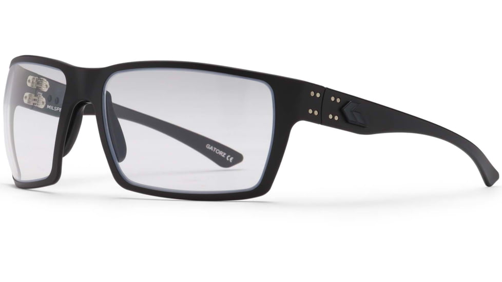 Gatorz Marauder Glasses, MILSPEC Ballistic Z87.1 Clear Lens w/Anti-Fog, Black Cerakote, One Size, GZ-12-402