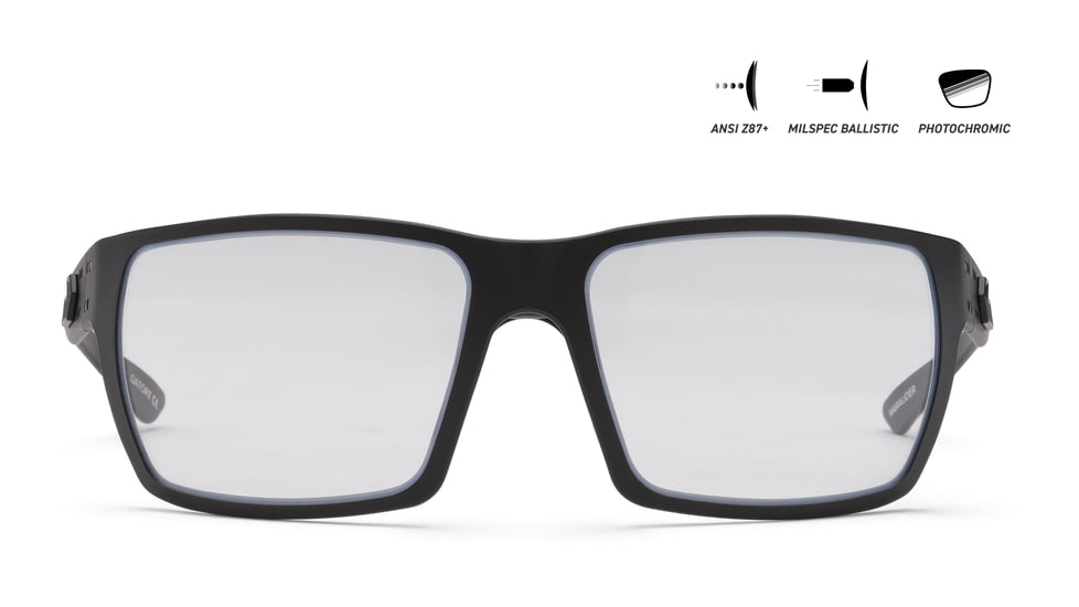 Gatorz Marauder Glasses, MILSPEC Ballistic Z87.1 Photochromic Lens w/Anti-Fog, Black Cerakote, One Size, GZ-12-404