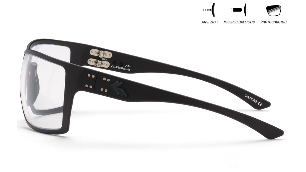 Gatorz Marauder Glasses, MILSPEC Ballistic Z87.1 Photochromic Lens w/Anti-Fog, Black Cerakote, One Size, GZ-12-404