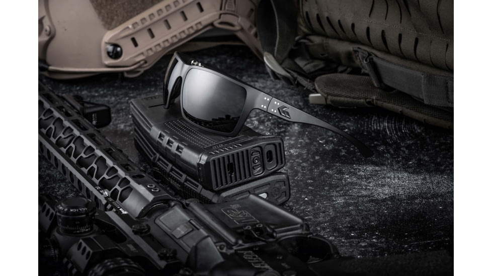 Gatorz Marauder Glasses, MILSPEC Ballistic Z87.1 Smoke Lens w/Anti-Fog, Black Cerakote, One Size, GZ-12-401