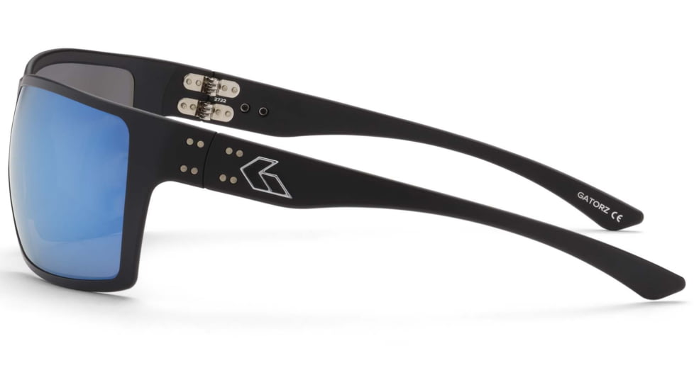 Gatorz Marauder Glasses, Smoke Polarized Lens w/Blue Mirror, Black, One Size, GZ-12-421