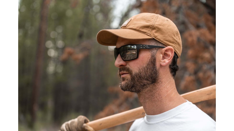 Gatorz Marauder Glasses, Smoke Polarized Lens w/Blue Mirror, Black, One Size, GZ-12-421