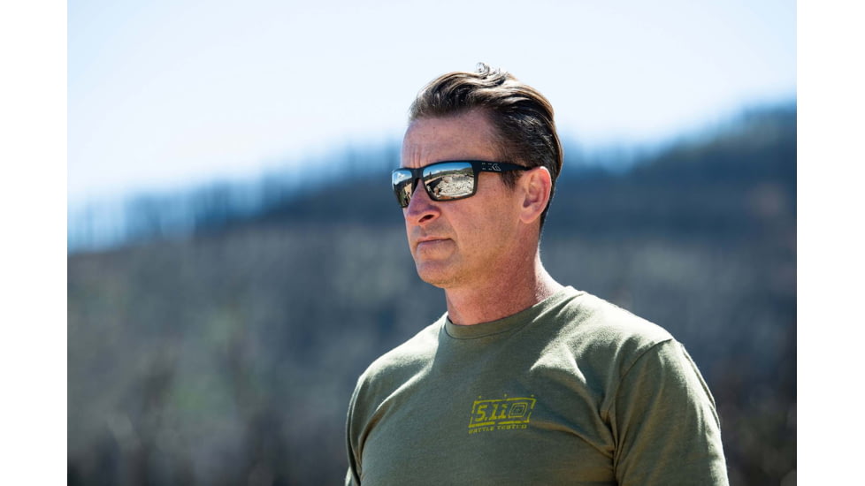 Gatorz Marauder Glasses, Smoke Polarized Lens w/Blue Mirror, Black, One Size, GZ-12-421