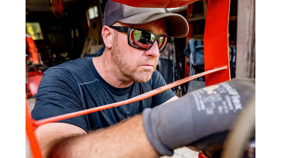 Gatorz Marauder Glasses, Smoke Polarized Lens w/Blue Mirror, Black, One Size, GZ-12-421