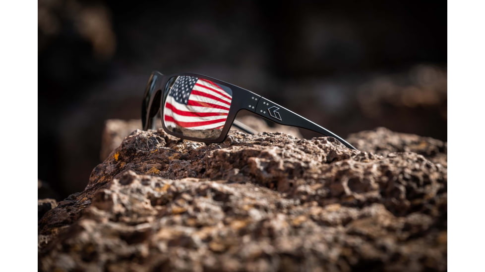 Gatorz Marauder Glasses, Smoke Polarized Lens w/Blue Mirror, Black, One Size, GZ-12-421