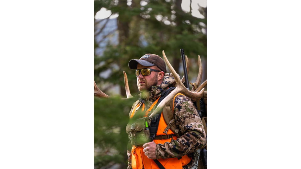 Gatorz Marauder Glasses, Smoke Polarized Lens w/Sunburst Mirror, Black Cerakote, One Size, GZ-12-413