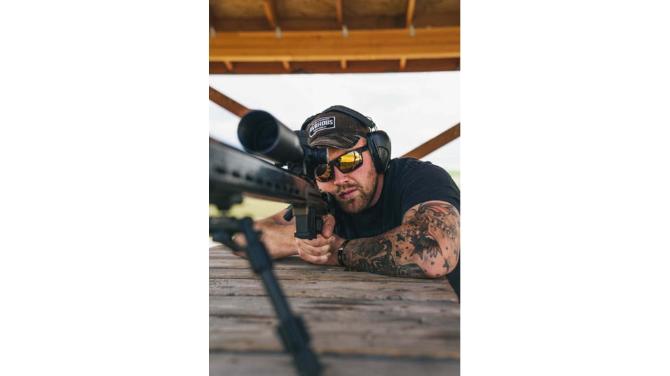 Gatorz Marauder Glasses, Smoke Polarized Lens w/Sunburst Mirror, Black Cerakote, One Size, GZ-12-413