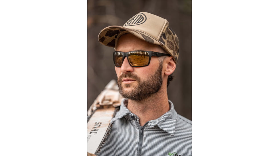 Gatorz Marauder Glasses, Smoke Polarized Lens w/Sunburst Mirror, Black Cerakote, One Size, GZ-12-413