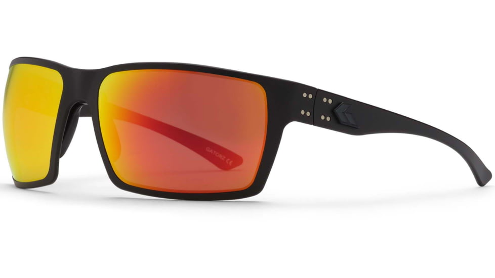 Gatorz Marauder Glasses, Smoke Polarized Lens w/Sunburst Mirror, Black Cerakote, One Size, GZ-12-413
