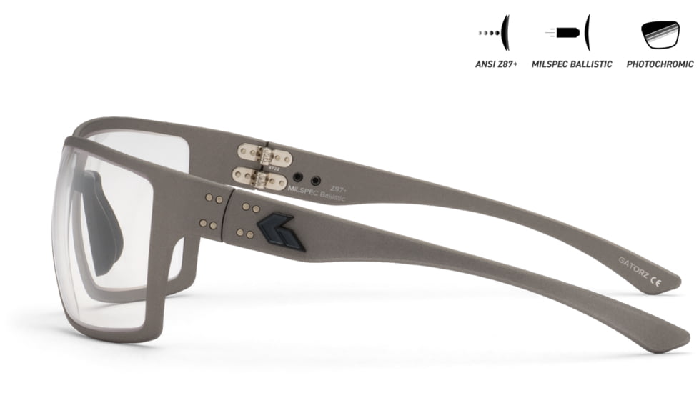 Gatorz Marauder Sunglasses, Gunmetal Cerakote, MILSPEC Ballistic Photochromic w/ Anti-Fog, w/ Black Logo, Gunmetal, GZ-12-105