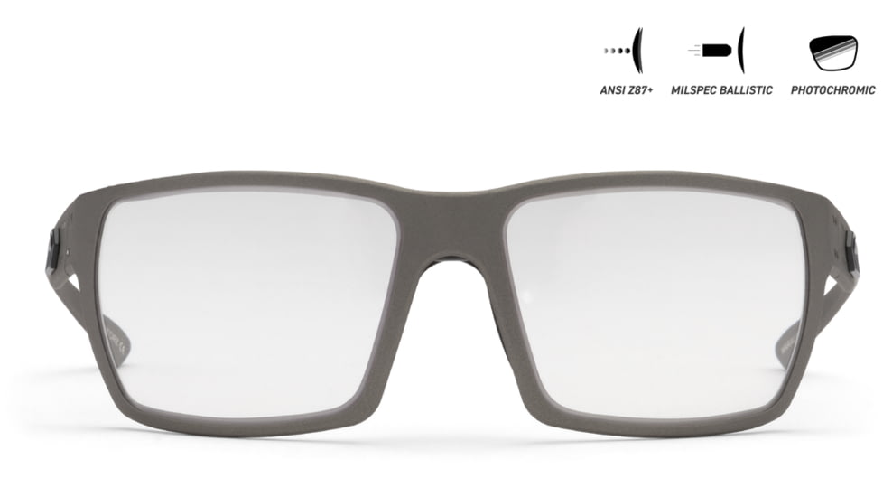 Gatorz Marauder Sunglasses, Gunmetal Cerakote, MILSPEC Ballistic Photochromic w/ Anti-Fog, w/ Black Logo, Gunmetal, GZ-12-105