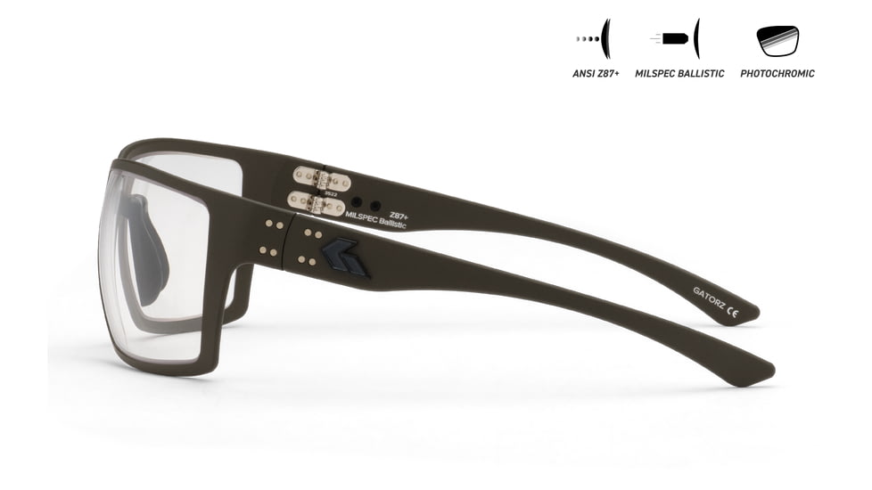 Gatorz Marauder Sunglasses, OD Green Cerakote, MILSPEC Ballistic Photochromic w/ Anti-Fog, w/ Black Logo, OD Green, GZ-12-205