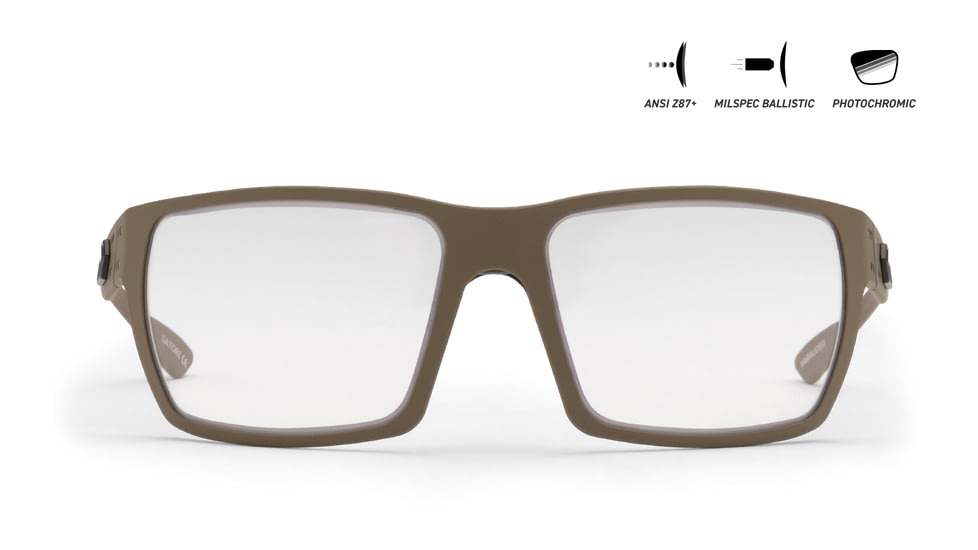Gatorz Marauder Sunglasses, Tan Cerakote, MILSPEC Ballistic Photochromic w/ Anti-Fog, w/ Black Logo, Tan, GZ-12-305