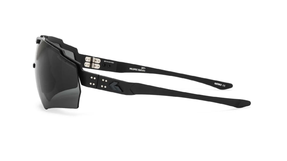 Gatorz Milspec Ballistic Z87.1 Sunglasses, Black Cerakote Frame, Smoke Lens, Blackout Logo, One Size, GZ-10-401