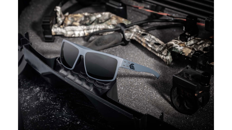 Gatorz Rig Sunglasses, Slate Frame with Black Logo, Smoke Lenses, GZ-14-100