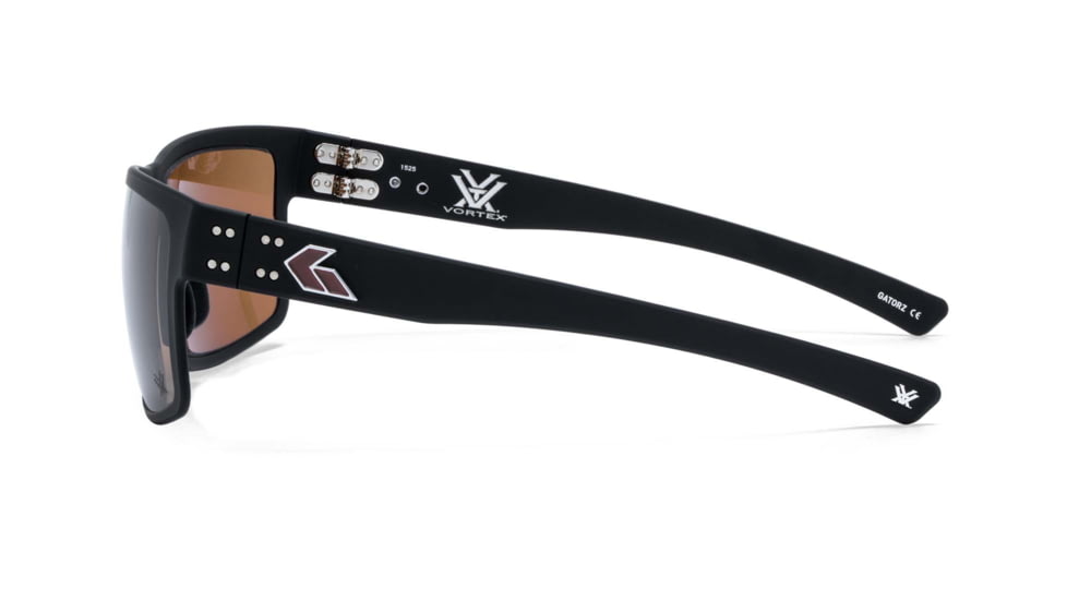 Gatorz Rig Vortex Sunglasses, Black Frame, Brown High Contrast MilSpec Ballistic Optimized Polarized Lens with Anti-Reflective Coating, Black/Brown, Large, GZ-53-488
