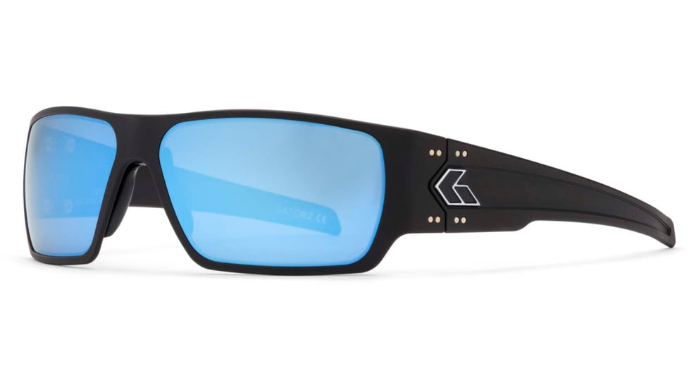 Gatorz Specter Sunglasses, Cerakote Black Frame, Smoke Polarized w/Blue Mirror Lens, GZ-08-421
