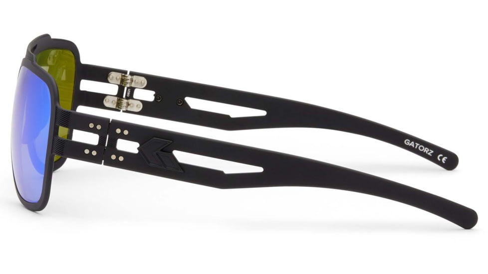 Gatorz Stark Sunglasses, Matte Blackout Frame, Brown Polarized w/ Green Mirror Lens, GZ-06-013