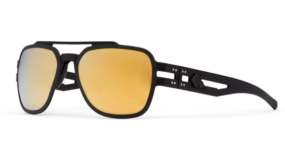 Gatorz Stark Sunglasses, Matte Blackout Frame, Smoked Polarized w/ Gold Mirror Lens, GZ-06-016
