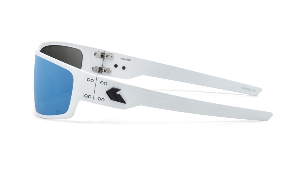 Gatorz Warhawk Sunglasses, Frost, Matte Black Logo, Digitally Optimized Polarized Opz Blue Mirror, Frost, One Size, 841235127373