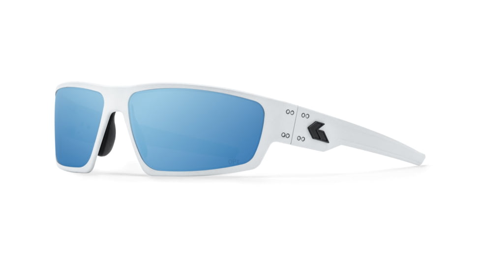 Gatorz Warhawk Sunglasses, Frost, Matte Black Logo, Digitally Optimized Polarized Opz Blue Mirror, Frost, One Size, 841235127373