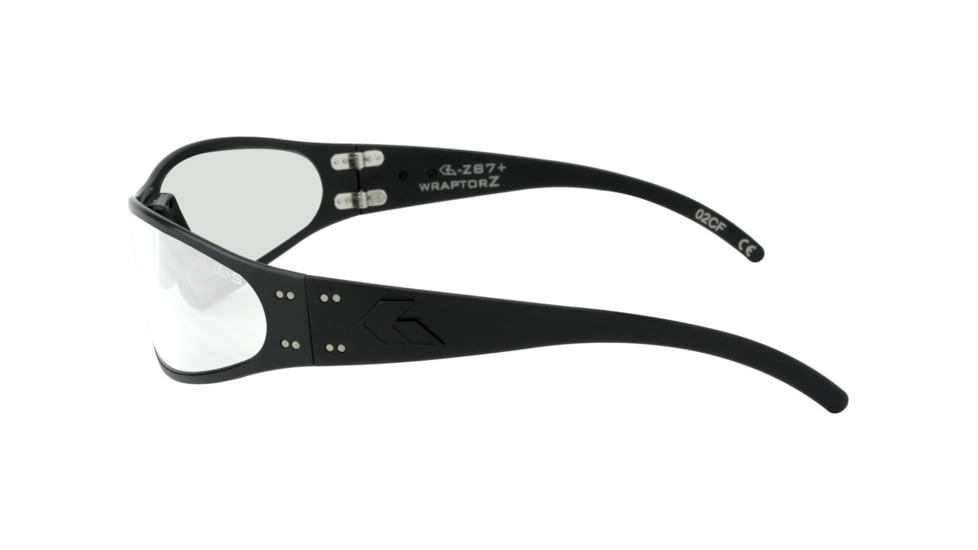 Gatorz Wraptor Ansi Z87.1 Sunglasses, Black Frame, Clear Anti Fog Lens, WRAZBLK06A