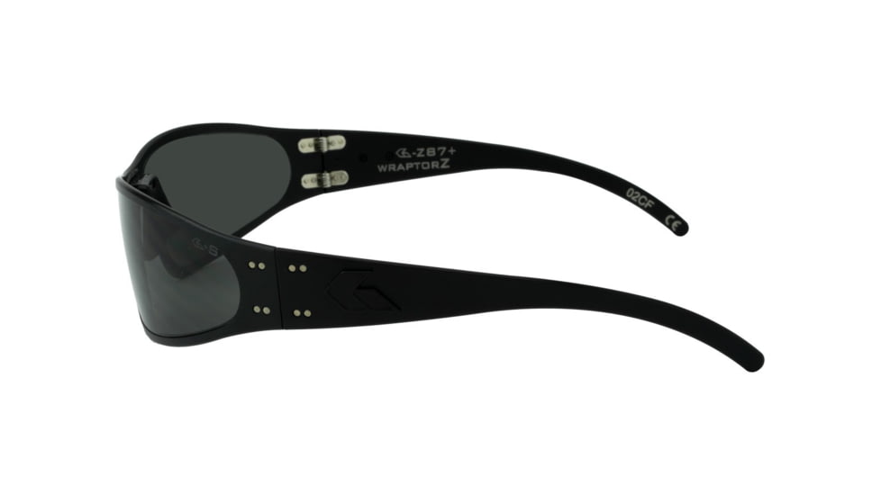Gatorz Wraptor Ansi Z87.1 Sunglasses, Black Frame, Smoked Anti Fog Lens, WRAZBLK01A