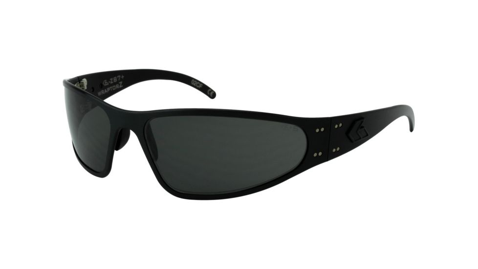 Gatorz Wraptor Ansi Z87.1 Sunglasses, Black Frame, Smoked Anti Fog Lens, WRAZBLK01A