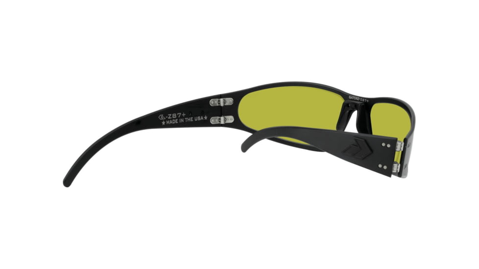 Gatorz Wraptor Ansi Z87.1 Sunglasses, Black Frame, Yellow Anti Fog Lens, WRAZBLK04A