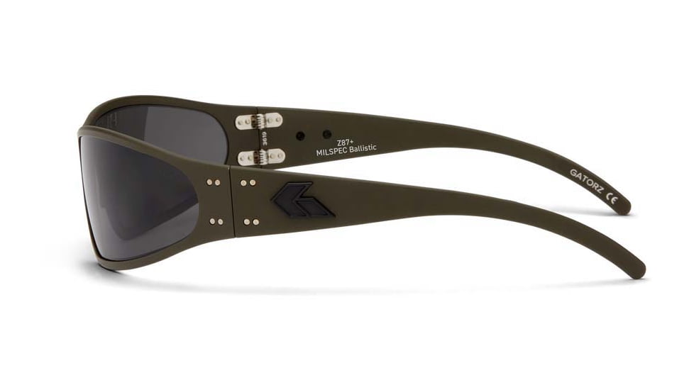 Gatorz Wraptor Milspec Ballistic Z87.1 Sunglasses, Cerakote OD Green Frame, Smoke w/Anti-Fog Lens, GZ-02-202