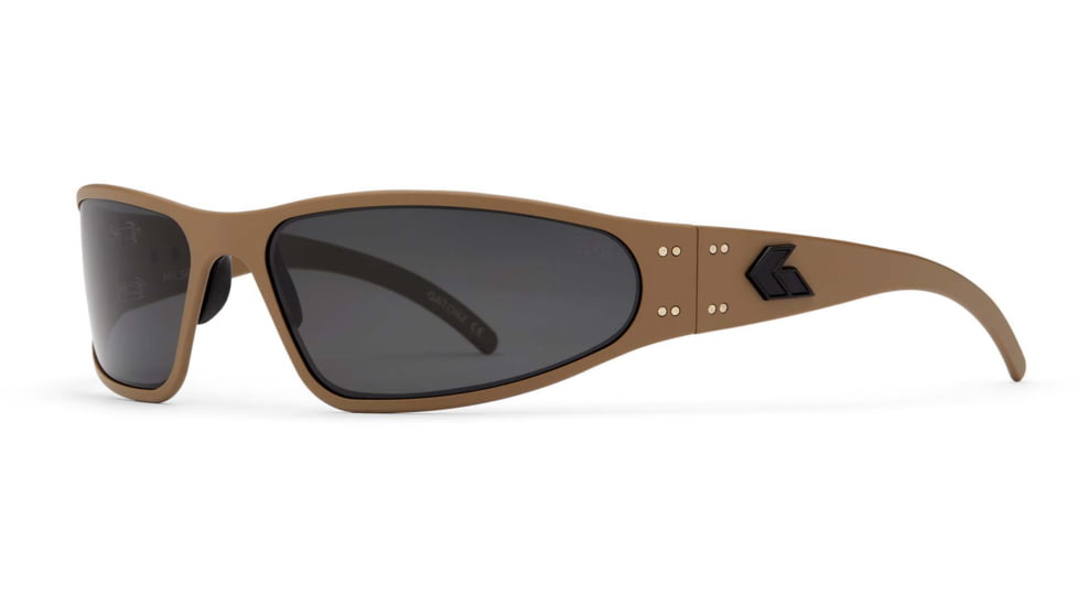 Gatorz Wraptor Milspec Ballistic Z87.1 Sunglasses,Cerakote Tan Frame, Smoke w/Anti-Fog Lens, GZ-02-302