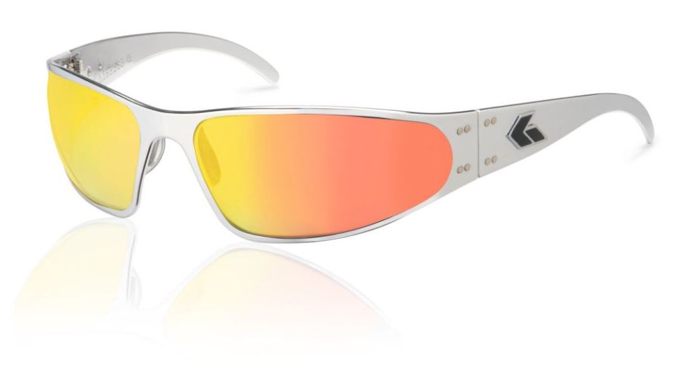Gatorz Wraptor Sunglasses, Polished Frame, Smoked Polarized w/Sunburst Lens, Polarized, WRAPOL13P