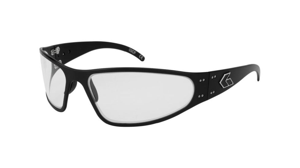 Gatorz Wraptor Sunglasses, Black Frame, Clear Lens WRABLK06