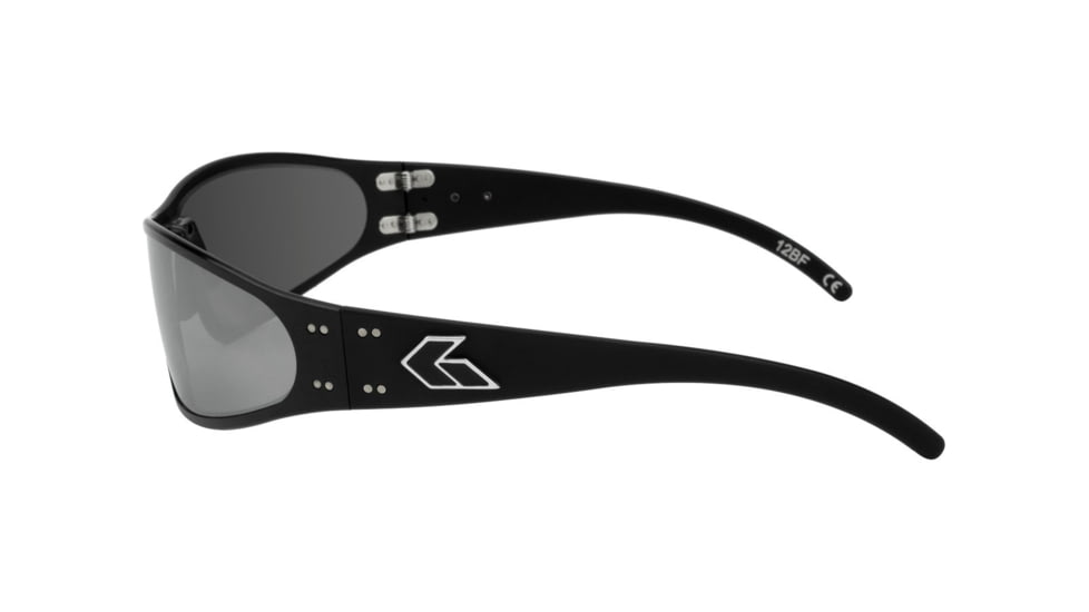 Gatorz Wraptor Sunglasses, Black Frame, Smoked Polarized W/ Chrome Lens, WRABLK01P-C