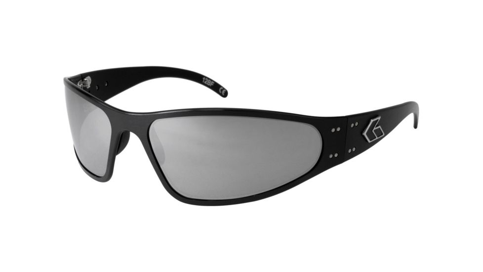 Gatorz Wraptor Sunglasses, Black Frame, Smoked Polarized W/ Chrome Lens, WRABLK01P-C