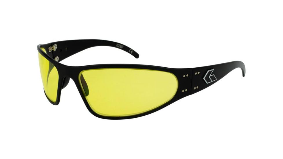 Gatorz Wraptor Sunglasses, Black Frame, Yellow Lens WRABLK04