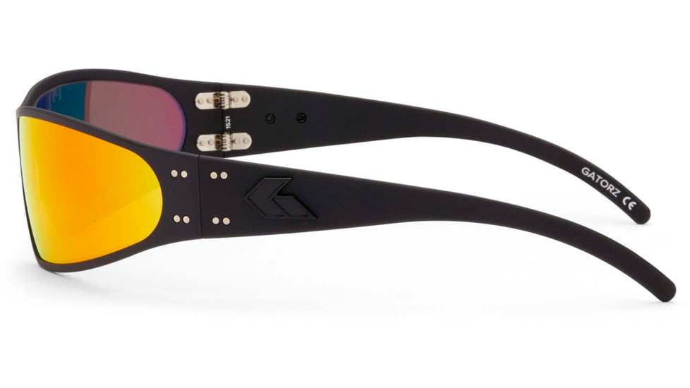 Gatorz Wraptor Sunglasses, Blackout Frame, Smoke Polarized w/Sunburst Mirror Lens, WRABLK13PMBP