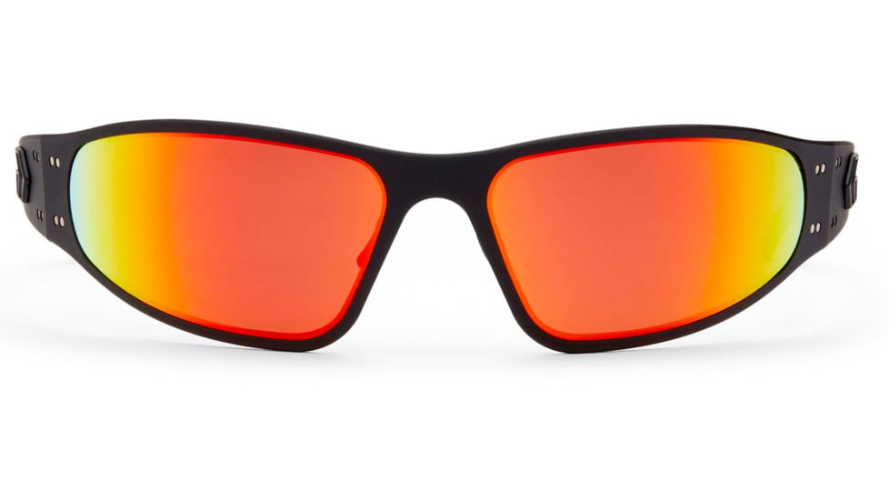 Gatorz Wraptor Sunglasses, Blackout Frame, Smoke Polarized w/Sunburst Mirror Lens, WRABLK13PMBP