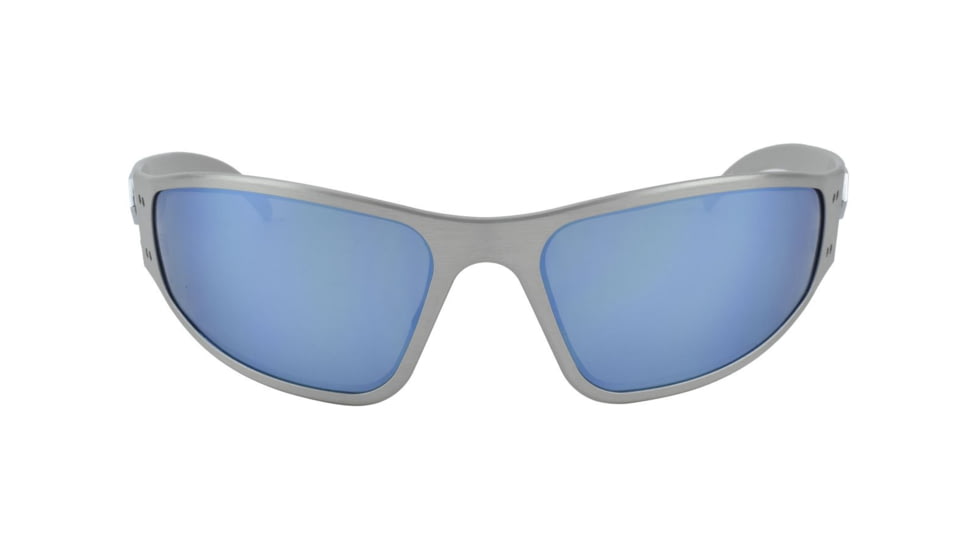 Gatorz Wraptor Sunglasses, Brushed Frame Smoked Polarized W/ Blue Mirror Lens, WRABRU01P-B
