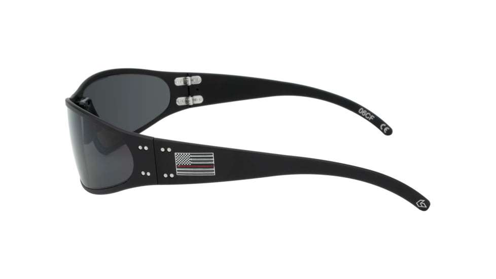 Gatorz Wraptor Sunglasses, Patriot Red Line American Flag, Smoked Polarized Lens, RL-WRABLK01P