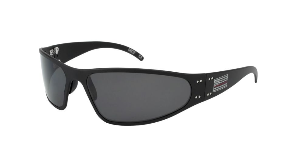 Gatorz Wraptor Sunglasses, Patriot Red Line American Flag, Smoked Polarized Lens, RL-WRABLK01P